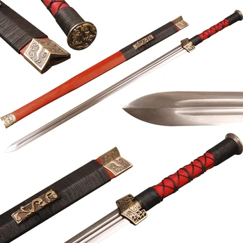Brandon Kılıç Gülağacı Çin Kılıç halat Katlanmış Çelik Bıçak Han Hanedanı Kılıç Geleneksel Yapma Yolu