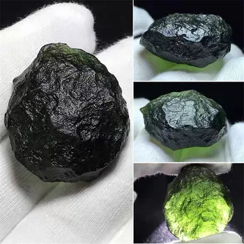 Yeşil Moldavite Çek Göktaşı Darbe Cam işlenmemiş taş Kristal Enerji 1 ADET
