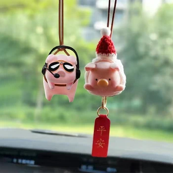 Araba Aksesuarı Salıncak domuz Kolye Oto dikiz aynası Süsler doğum günü hediyesi Oto Dekorasyon Araba Koku Sevimli Anime