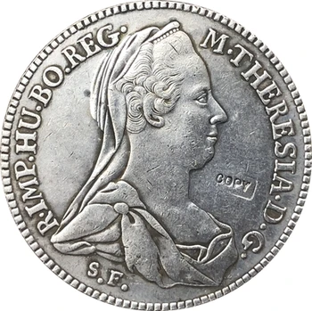 1780 Avusturya 1 Konventionsthaler paraları kopya 41mm
