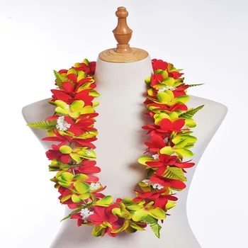YENİ RENK Ücretsiz Kargo 50 Adet / grup HL0001A-4 100 CM İpek Plumeria Lei Hawaii Hula Kız Dansçı Tropikal Çiçek Parti Kadın Giyim