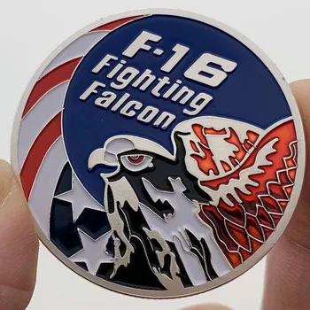 Amerikan F16 Savaş Uçağı Yaldızlı Gümüş hatıra parası Hediye Şanslı Para