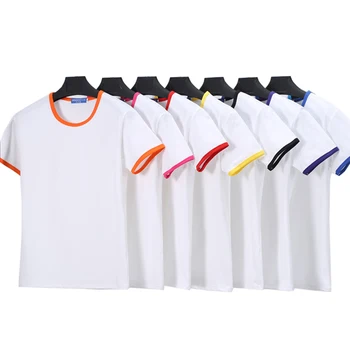 Polyester Tees Yaz Raglan Kısa Kollu yuvarlak boyun Üstleri Yetişkin Çocuklar için Süblimasyon Boş beyaz tişört Aile Eşleştirme Kıyafetler