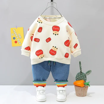 Sonbahar Bebek Kız giyim setleri Çocuk Giysileri Kıyafetler Bebek T Shirt Kot 2 Adet Takım Elbise Karikatür Ayı Çocuk Spor Eşofman