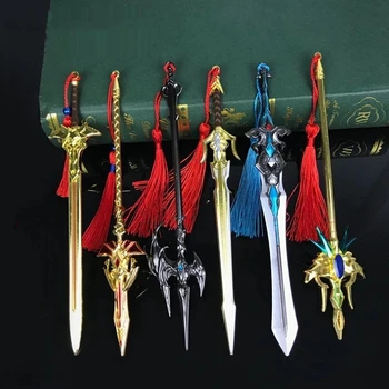 Doula Kıta Anime Figürü Silah Heykelcik TangSan Çinko Alaşım Kılıç Model Oyuncaklar 22Cm iblis avcısı Anahtarlık Koleksiyonu Hediye