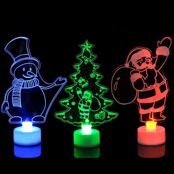 Renkli LED dekoratif ışıklar yılbaşı ürünleri yılbaşı ağacı süsleri parti malzemeleri akrilik Noel gece ışıkları hediye
