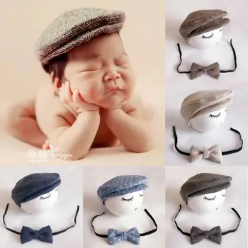 Bebek Yenidoğan Doruğa Sevimli Yenidoğan Erkek Bebek Bere Kap Fotoğraf Sahne Kıyafet Pamuk Şapka Aksesuarları