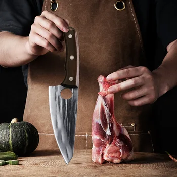 FINDKING Kılıflı Av Bıçağı El Yapımı Dövme 6 Inç Keskin Kemiksi Saplı Yardımcı Balta Mutfak Bıçağı Pişirme Araçları Çin Messer