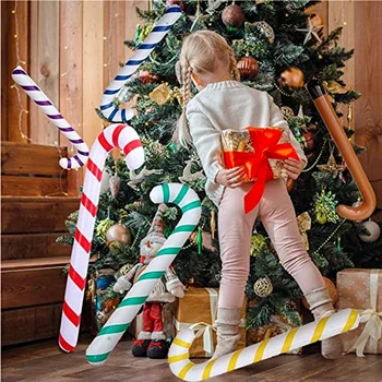 Şişme Noel baston şeker Sopa Balonlar Merry Christmas Süslemeleri Ev İçin 2022 Xmas Navidad Natal Hediyeler Yeni Yıl 2023