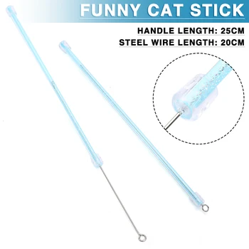 Mavi Komik Kedi Sopa teleskopik çubuk Pet Kediler İnteraktif Oyun Oyuncaklar Kedi Sopa Oyuncak Yavru Oyun Teaser Değnek Oyuncak
