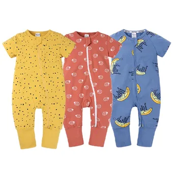 Yenidoğan 2023 Bebek Erkek Kız Giyim Hayvan Yaz Kısa Kollu Tulum Bebek Bebek tulum Yürümeye Başlayan Pijama Tırmanma Giysileri