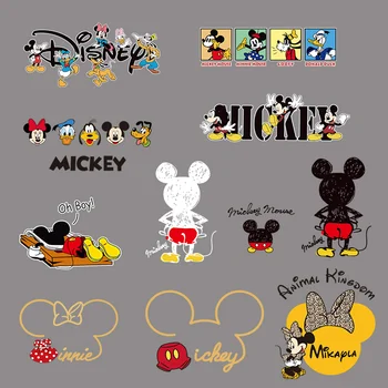 Karikatür Disney Mickey Mouse Anime ısı transferi giysi etiketi Yama Çıkartmalar Giysi T Shirt Demir On Yamalar Çocuk İçin
