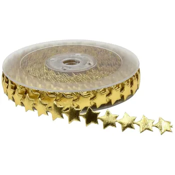 1 Yard 15mm Genişlik Altın Yıldız Şerit Trim Süsleme Tatil Düğün Dekorasyon Hediye Kek Sarma
