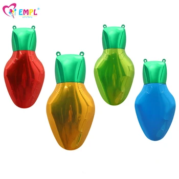 4 adet Renkli Küçük Ampul Folyo Balonlar Noel Pencere Dekor Hava Globos Bebek Duş Düğün Doğum Günü Partisi Süslemeleri Şekeri