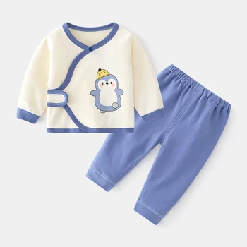 Bahar Sonbahar Bebek Giysileri Yeni doğan Erkek Kız Setleri Uzun Kollu T gömlek +Pantolon 2 Adet Bebek Ev Seti Kostüm Yenidoğan Bebekler için