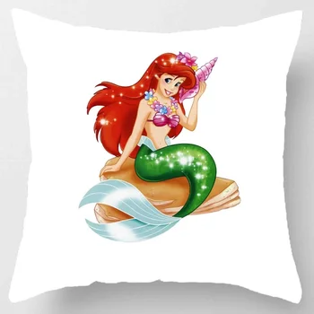 Disney Denizkızı Ariel 3D Baskılı 1 Adet Yastık Ev Dekoratif Kanepe Araba Koltuğu Atmak Yastık Kılıfı noel hediyesi Kızlar için