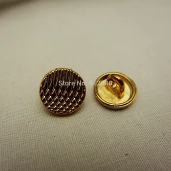 14101101,Dia 10mm, 10 adet, altın rengi metal Klasik marka düğmesi, konfeksiyon aksesuarları DIY malzemeleri