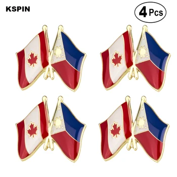 Kanada ve Filipinler Dostluk Bayrağı Pin Yaka Pin Rozeti Broş Simgeler 4 adet