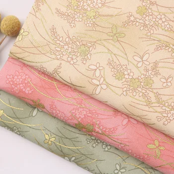 Japon Tarzı Bronzlaşmaya Pamuklu Kumaş, Çiçek Kelebek Kumaş Dikiş Kimono Bebek ve Çanta İğne Patchwork