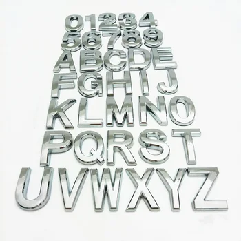 Ev Numarası Çıkartmalar Alfabe Mektubu Kapı Plak Ev Çekmece İşareti Kaplama Kapısı Haneli Plastik Numarası Etiketi 5cm / 7cm Gümüş Renk
