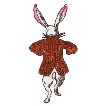 5 adet Karikatür Hayvan Tavşan Yamalar Dikmek Pullu kumaş yapışkanı Giyim Çocuklar İçin Rozeti İşlemeli Aplikler DIY
