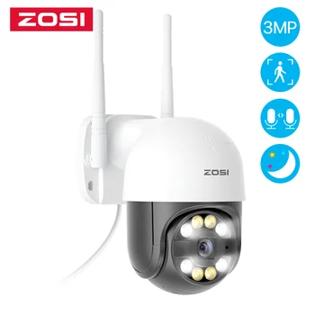ZOSI 3MP HD PTZ Wifi IP Güvenlik Kamera Kablosuz Açık CCTV Video Gözetim IR Gece Görüş Ses Ev Zoom 3MP