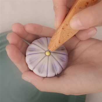 Japon wagashi aracı krizantem çekirdek üçgen sopa wagashi kalıp, Güzellik çiçek wagashi dıy yapma dilimleme aracı