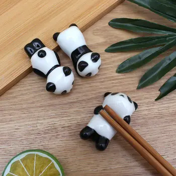 Seramik Çubuklarını Dinlenme Sevimli Karikatür Panda Çubuklarını Yastık Tutucu Raf Sofra Bakım Mutfak Gadget Masa Aksesuarları