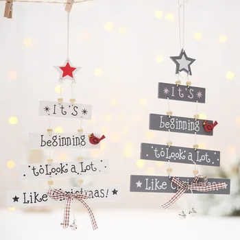 Yeni Ahşap Noel Dekorasyon Kolye Noel Ağacı Hangong Süsler Ev İçin Xmas Navidad Natal Yeni Yıl 2022