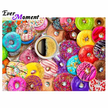 Hiç Moment 5D DİY Elmas Boyama Çörek Kahve Elmas Mozaik Tam Kare Matkaplar Sanat Ev Dekorasyon ASF1232