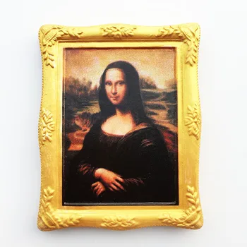 Buzdolabı Mıknatısı Hatıra Dünya Turizm Louvre Fransa'nın Ünlü Resim Mona Lisa'nın Gülüşü, Buzdolabı Mıknatısları turizm Dekor