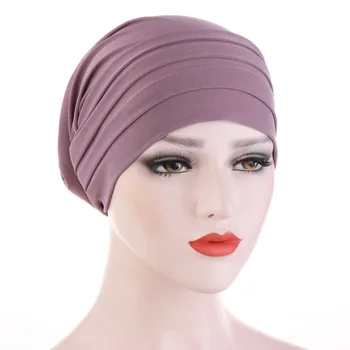 2022 Yeni Kış Şeker Renk Türban Kap Kemoterapi Kafa Bandı Alın Kazık Şapka Müslüman Başörtüsü Kadın saç aksesuarları