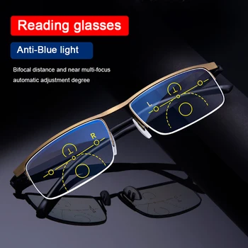 Anti mavi ışık okuma gözlüğü Multifokal Bifokal Gözlük bilgisayar gözlükleri İlerici Presbiyopik Gözlük Yarım çerçeve gözlük