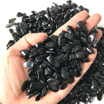 3 Boyutu 100g Doğal Siyah Obsidyen Kuvars Kristal Çakıl Degauss Arıtma doğal taşlar ve mineraller Balık tankı taşlar