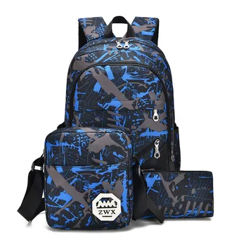 Su geçirmez dizüstü bilgisayar seyahat sırt çantası çocuk Okul Çantaları genç Erkek kız kamuflaj okul sırt çantası seti lise sırt çantası